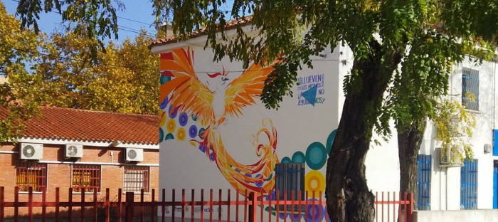 Mural realizado dentro del proyecto FLIPAS. (DeJovenes)