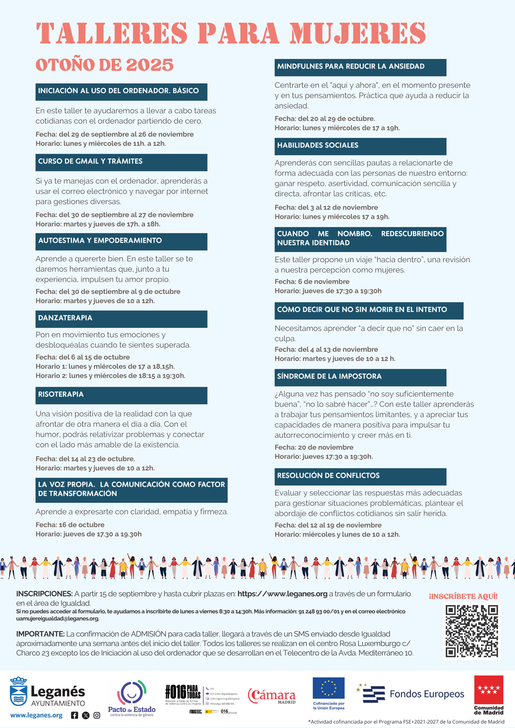 TALLERES para MUJERES. OTOÑO 2025