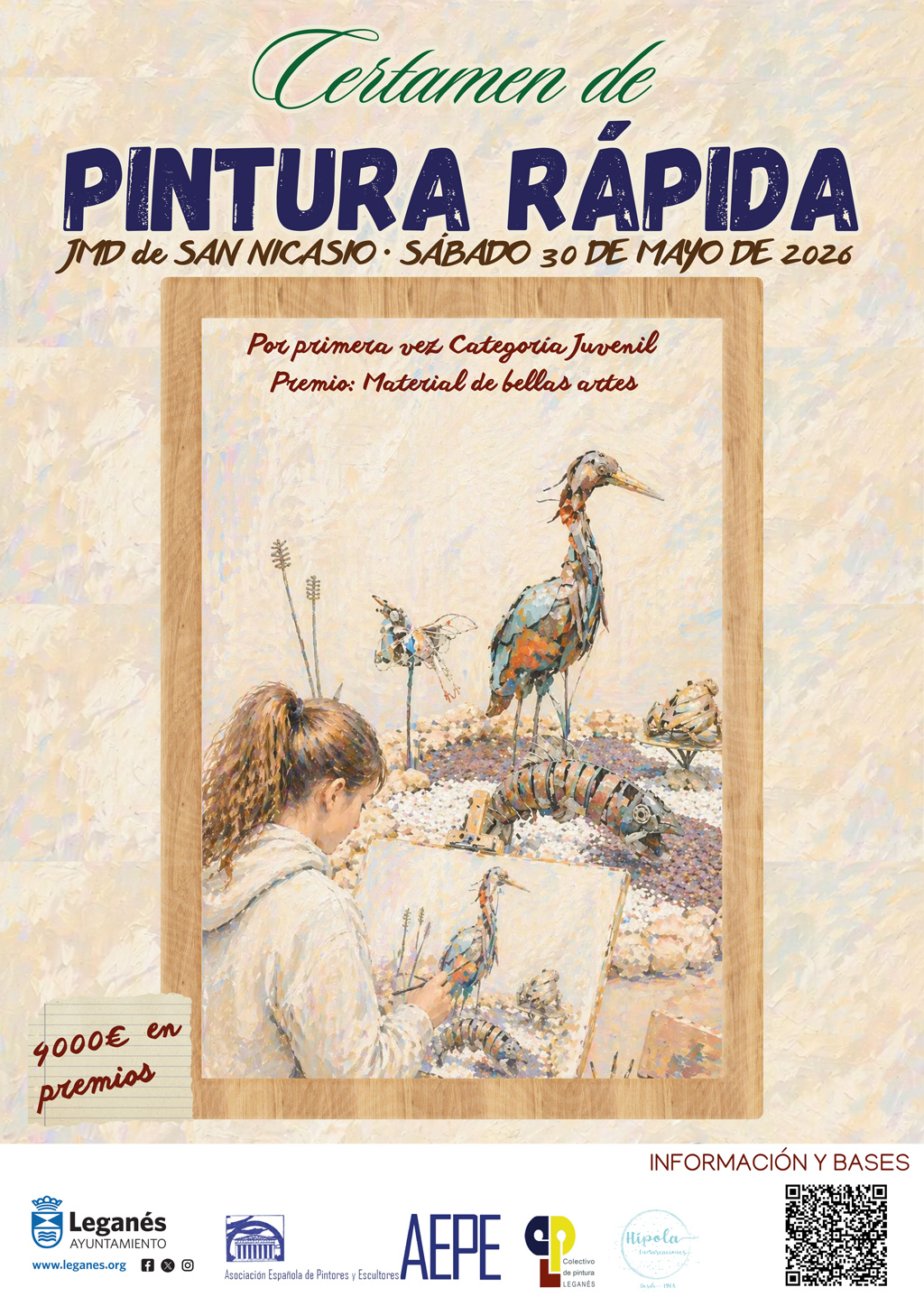 Se abre la convocatoria para el Certamen de Pintura Rápida San Nicasio 2026, con 4.000 euros en premios y categoría Juvenil