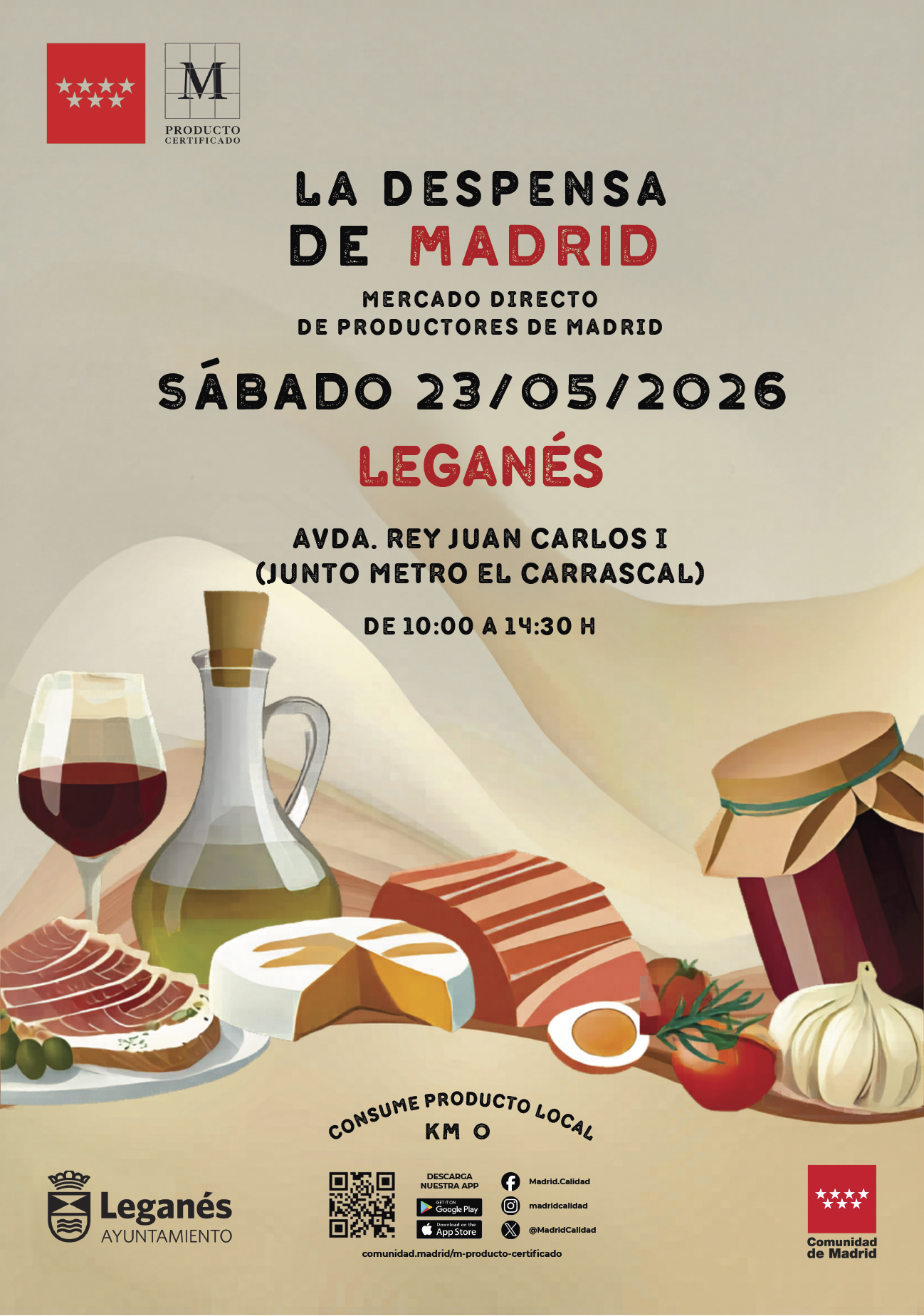 Leganés acoge este sábado el mercado agroalimentario La Despensa de Madrid, con productores locales como Madrid Miel, La Cibeles y Mi Vergel