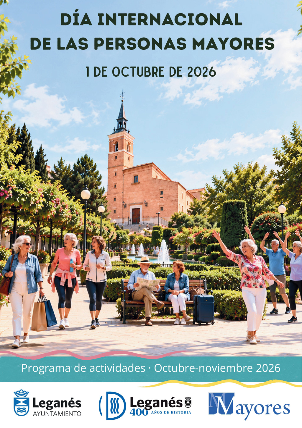 El Ayuntamiento de Leganés, a través de la Delegación de Mayores y en colaboración con otras áreas municipales y entidades de la ciudad, ha preparado una amplia programación con motivo del Día Internacional de las Personas Mayores, que se celebrará este jueves 1 de octubre.