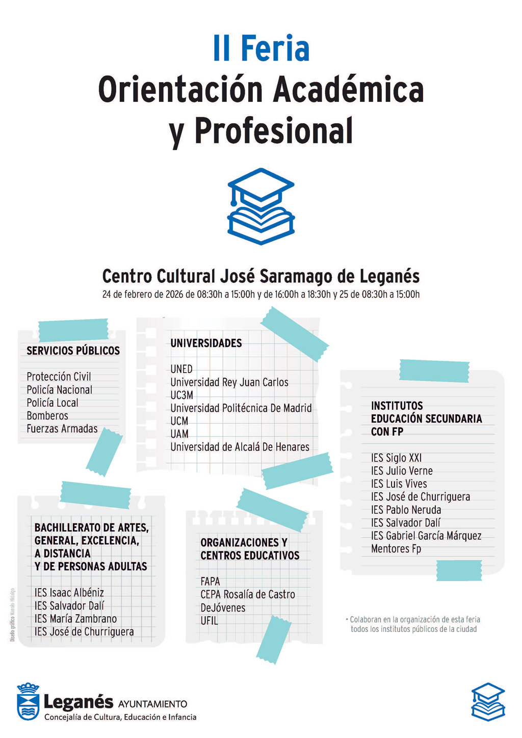 Más de 2.100 estudiantes de los institutos de Leganés pasarán por la II Feria de Orientación Académica y Profesional